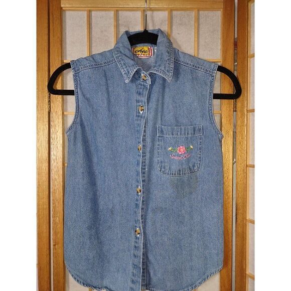 Vtg Chic Med Sweet Chic Denim Top - Picture 2 of 11